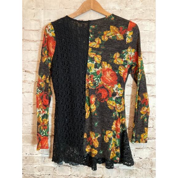 This & That Top Womens Small Artsy Art To Wear Mixed Textures Sequin Crochet - Picture 12 of 14